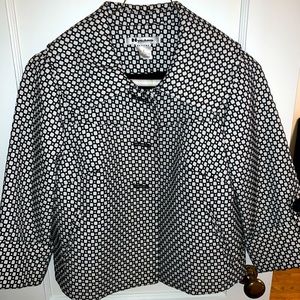 Black and white shirt coat